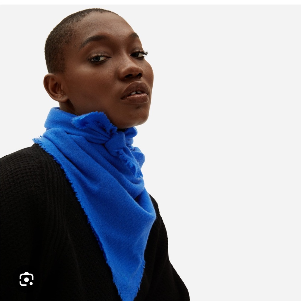 Everlane Cashmere NWT Bandana Scarf Blue